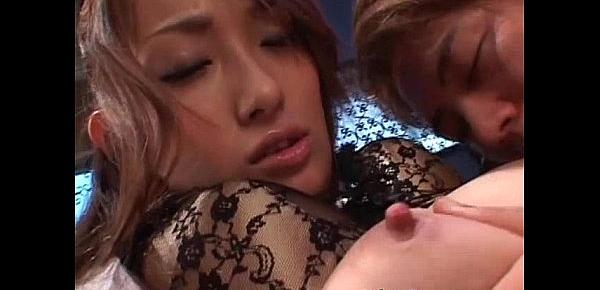  Beautiful asian slut gets bukakke after